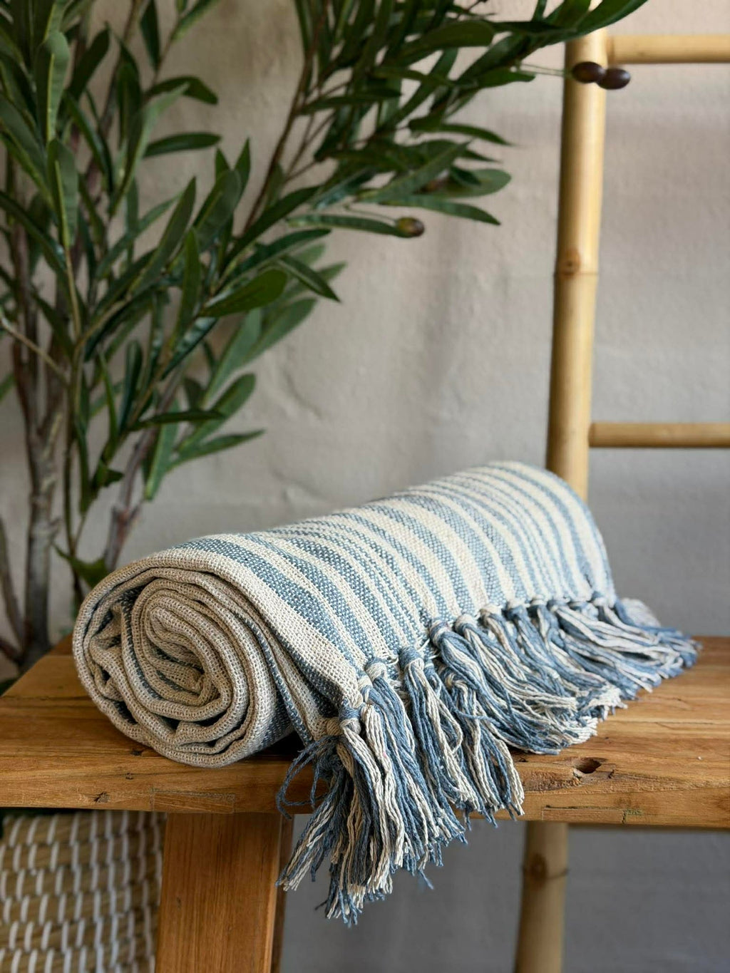Plaid SKAGEN - Blå rand